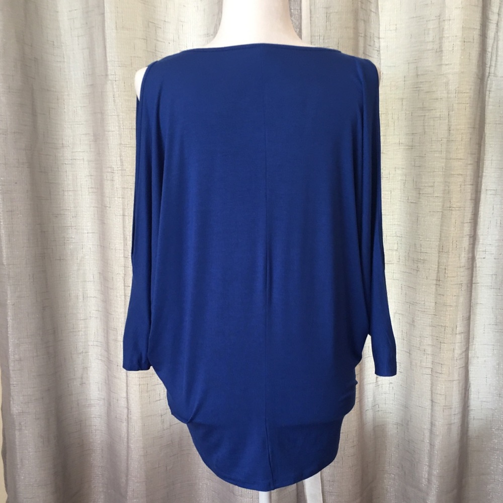 Emerald Solid Jersey Cold Shoulder Tunic Top~New! - image 3